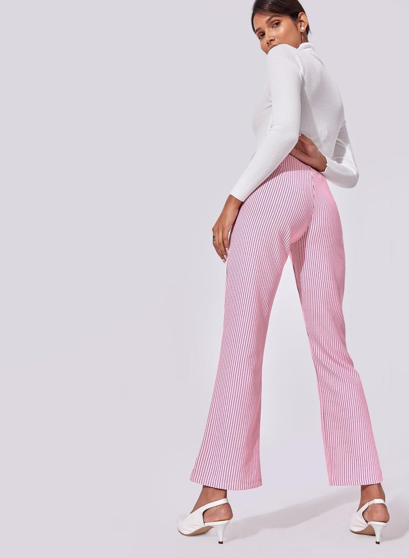 The Label Life Flared Legs Striped Pants - Image 4